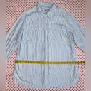 Merona blue white striped long sleeve button up flannel shirt women’s size XXL Photo 12