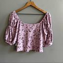 Roommates  Floral Crop Top Mauve Pink Purple Large NWT Photo 2