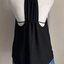 Naked Zebra  Ladies Black Chiffon Strappy Racerback Tank Blouse Photo 0