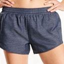 Oiselle  Lori Running Shorts Size 6 Small Chambray Navy Blue Lined Faux Denim Photo 0