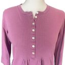 L.L.Bean  Supima Cotton Blouse Half Button Up Shirt Purple Womens Size XS Regular Photo 4