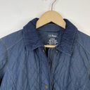 L.L.Bean  Quilted Chambray Equestrian Riding Field Jacket Barn Blue Womens S Photo 2