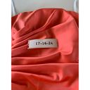 Cache  Dress Womens 4 Orange Pink Satin Ruched Bodice Maxi Formal Prom Homecoming Photo 3