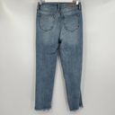 Cello  Straight Destroyed Jeans Blue Denim Frayed Hem Stretch Junior's Size 5 Photo 3