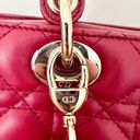 Christian Dior Dior Lady Dior large red lamb skin cannage bag w box receipt copy Photo 3