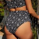 dippin daisy's swimwear Dippin’ Daisy’s Grace High Waisted Side Tie Black Floral Bikini Swim Bottoms Photo 1