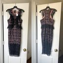 Alexis Dress Narasse Lace Sheath Ruffle Racerback Midi Wedding Black S NWT Photo 1