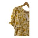 Bohme  Blouse Short Sleeve Mustard Floral Print Size Small Women’s NWT Photo 1