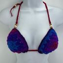 Handmade Napper brand granny square string bikini top halter adjustable crochet Purple Size undefined Photo 2