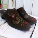 Brighton  Fiona Brown Embroidered Slip On Mules 8 EUC Photo 0