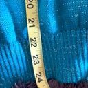 Vintage Turquoise Western Wear Suede Metallic Tassel Sweater Size Medium Photo 7