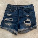 American Eagle Super High Rise Shortie Distressed Patchwork Super Stretch Photo 4