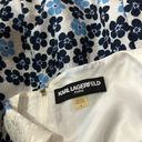 Karl Lagerfeld NWT  All Over Print Dress Floral White Blue Photo 4