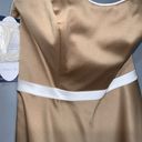 Alfred Angelo  Cocktail Length Satin Strapless Gold & Cream Prom Formal Dress 8 Photo 4