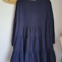 Crown & Ivy, New Navy Blue Embroidered Tassel Peasant Dress Size Large Petite Photo 8