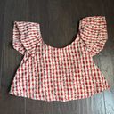 Marshalls Red And White Checkered Peplum Top Photo 1