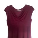 Jones Wear  Maroon Short Sleeve Midi V Neck Formal Dress Size 8 Photo 4