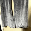 Grey Silver Velvet Velour Dressy Pants Flare leg Women's sz Large 70s Disco Photo 2