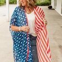 NWT American Flag Stars & Stripes Lightweight Kimono Vest Waterfall Cardigan Size undefined Photo 0
