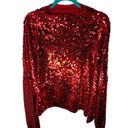 Pilcro  Size 2X 100% Cashmere Ruby Red Sequin Long Sleeve Pullover Glam Sweater Photo 5