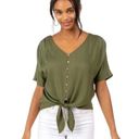 Harper  by Francesca’s Tie Front Top - Large Photo 0