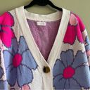 Pink Lily  Women’s Pink Purple Floral Cardigan Sweater Small Photo 1