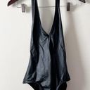 American Apparel  Deep V-neck Faux Leather Sleeveless Bodysuit Size XS Photo 0