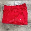 Lululemon  Red Hotty Hot Lined Shorts Size 2 Photo 1