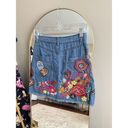 Spell & The Gypsy Collective Spell And The Gypsy RARE Flower Child Embroidered Denim Mini Skirt Size Small Photo 3