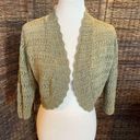 Armand & Alba Sage Green Crochet Open Cardigan(Bolero) Sweater Size Large Photo 4