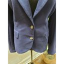 Love Tree  Women's Solid Blue Cotton Single Breasted Two Button Fitted Blazer L Photo 2