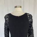 Betsy and Adam  Women's Cocktail Dress Size 6 Black Sequin Lace Long Sleeve Sheath Photo 8