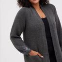 Torrid  Drop Shoulder Sequin Duster - Grey Photo 1