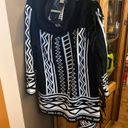 Chico's Chico’s Aztec print open front fringed cardigan front Black White  size XL Photo 7