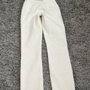 Abercrombie & Fitch  Cream and Leather 90s Straight Leg Pants size 23 000 Photo 4