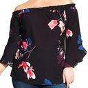 City Chic  Spring Lotus Floral Off the Shoulder Ruffle Sleeve Top Photo 0