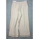 Lane Bryant  Women's Drawstring Linen Pants Size 14/16 Beige Wide Leg Lagenlook Photo 4