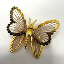 Monet  gold tone vintage butterfly brooch Photo 2