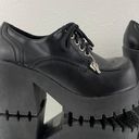 Soda Vintage Y2K Black Faux Leather Chunky Platform Lace Up Heeled Oxford Shoes Photo 4