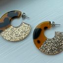 American Eagle  Tortoise and Glitter Earrings Photo 0