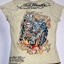 Ed Hardy  Women’s Shirt Eagle Tiger Small Flame Peace Love Tattoo Y2K Grunge Sick Photo 6