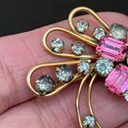 GF Vintage STAR-ART 1/20 12K  Art Deco Pink Flower Rhinestones Pendant Brooch Photo 11