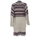 Harper Haptics Holly  Boho Multicolored Fringe Knit Long Cardigan Sweater Photo 11