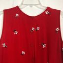 Popsugar  I Red Floral Sleeveless Top 100% Rayon Photo 5
