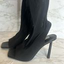 Steve Madden  Beverly black open toe thigh high sheer heel boots size 8.5 M Photo 3