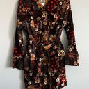 Ivy Jane  Brown Groovy Flower Corduroy Long Coat. Size Medium Photo 0