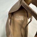 Eileen Fisher  sz 8 Wanda Strappy Leather Wedge Metallic Suede Espadrille Sandal Photo 3
