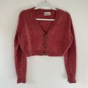 Urban Outfitters Maura Chenille Knit Cropped Button Front Cardigan Sweater Photo 0