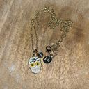 Rae Dunn  14KT Gold Plated Over Brass Tropical Skull Skeleton Halloween Necklace Photo 10