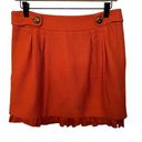 Juicy Couture  Mini Skirt Wool With Peekaboo Silk Ruffled Lining Orange Womens 4 Photo 0